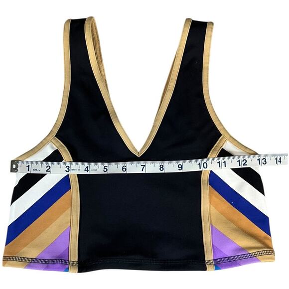 Free People Movement Never Better Colorblock Crop Black & Tan Size Small NWOT - Picture 6 of 9